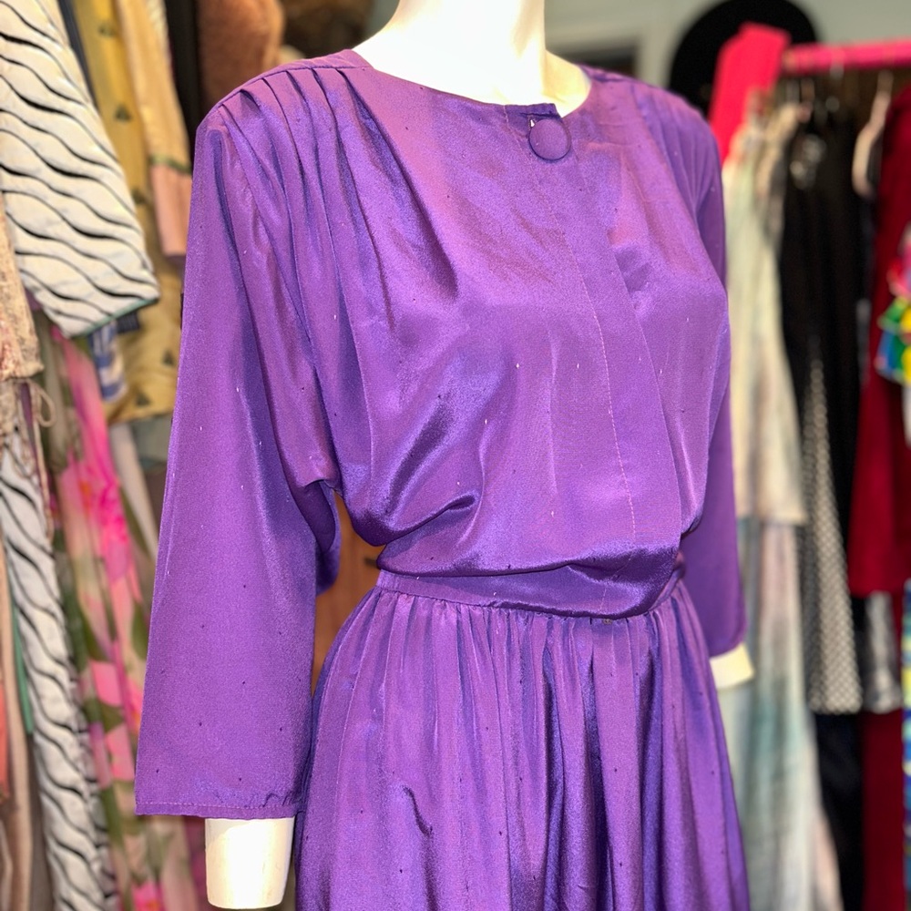 80s Confetti Purple Dress